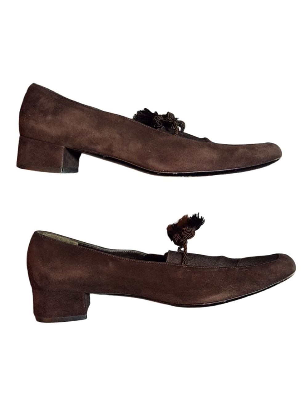 Salvatore Ferragamo Brown Suede Loafers Size 7.5 - Picture 6 of 8